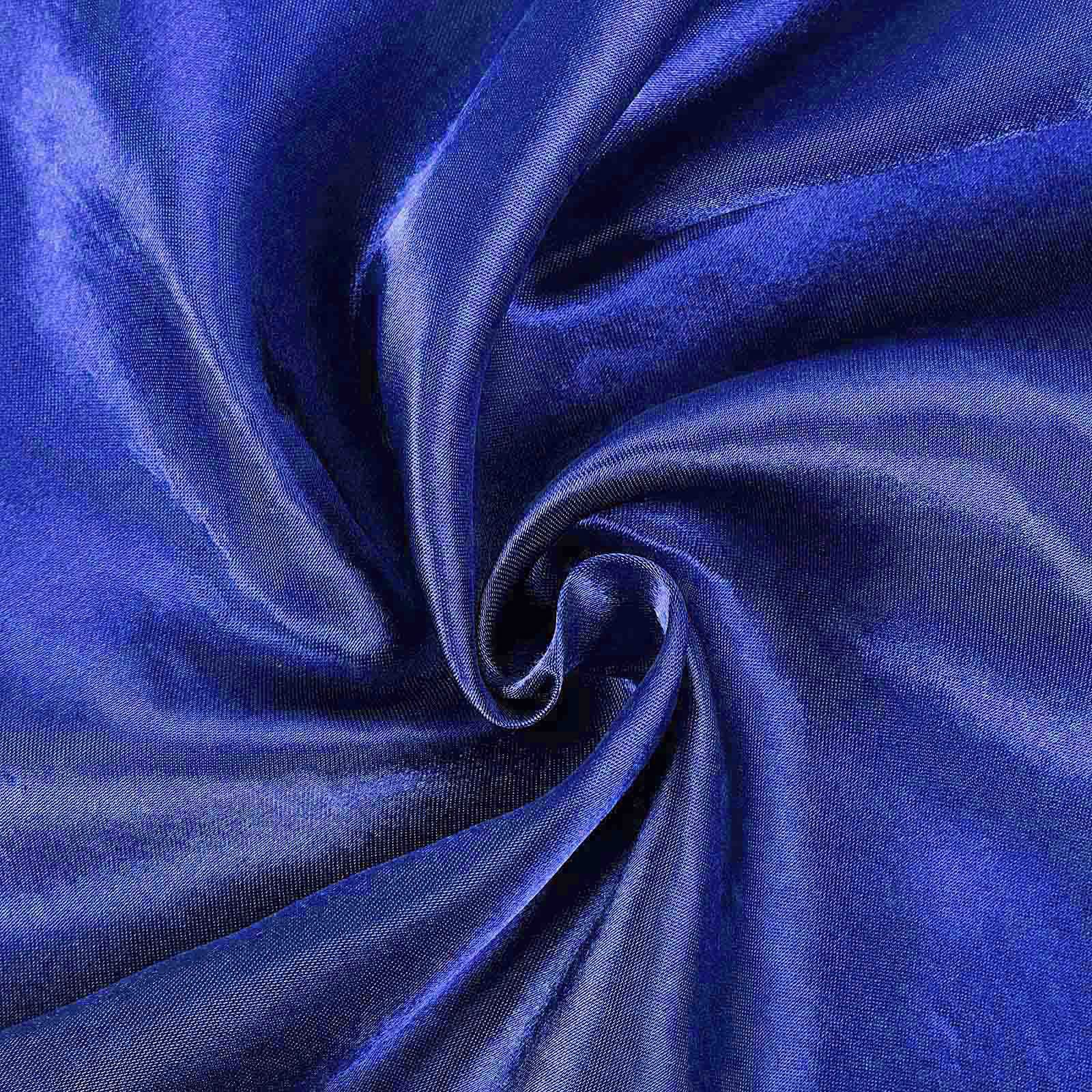 Balsacircle 108-Inch Royal Blue Round Satin Tablecloth Table Cover Linens For Wedding Party Catering Kitchen Dining Events Kitch